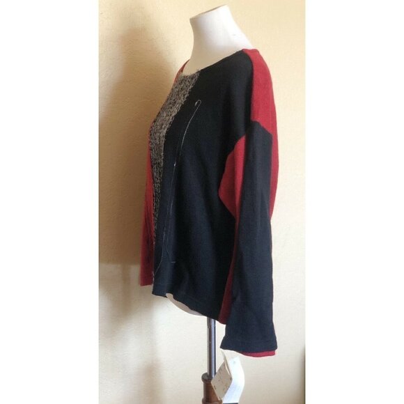 Nino Wong Womens Knit Casual Color Block Sweater Size M - Picture 4 of 9